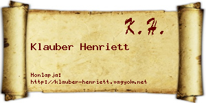 Klauber Henriett névjegykártya